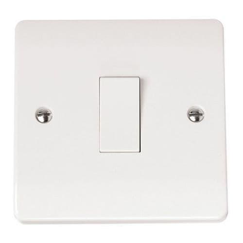 Scolmore Click Polar White Mode 1 Gang 10AX Intermediate Plate Switch