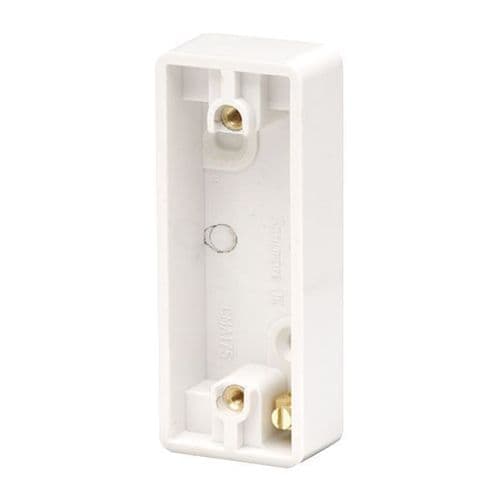 Scolmore Click Polar White Mode 1 Gang 19mm Deep Earth Terminal Architrave Pattress Box
