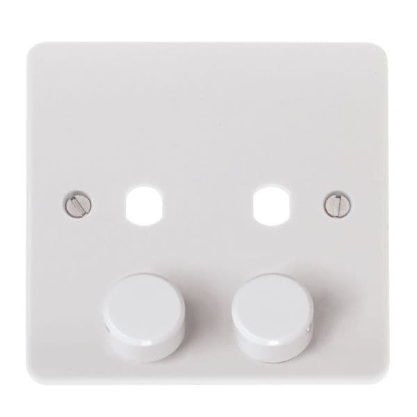 Scolmore Click Polar White Mode 1 Gang 2 Aperture Unfurnished Dimmer Plate and Knob