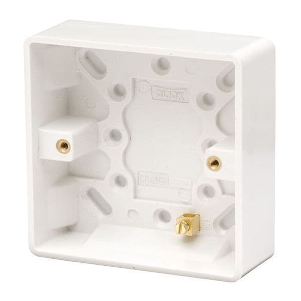 Scolmore Click Polar White Mode 1 Gang 25mm Deep Pattress Box