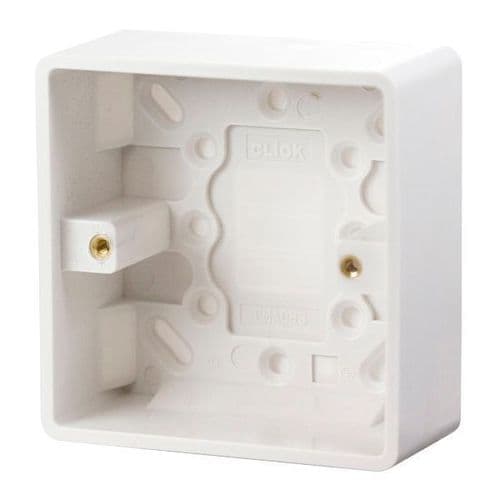 Scolmore Click Polar White Mode 1 Gang 35mm Deep Pattress Box