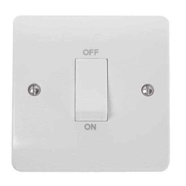 Scolmore Click Polar White Mode 1 Gang 45A 2 Pole White Rocker Plate Switch