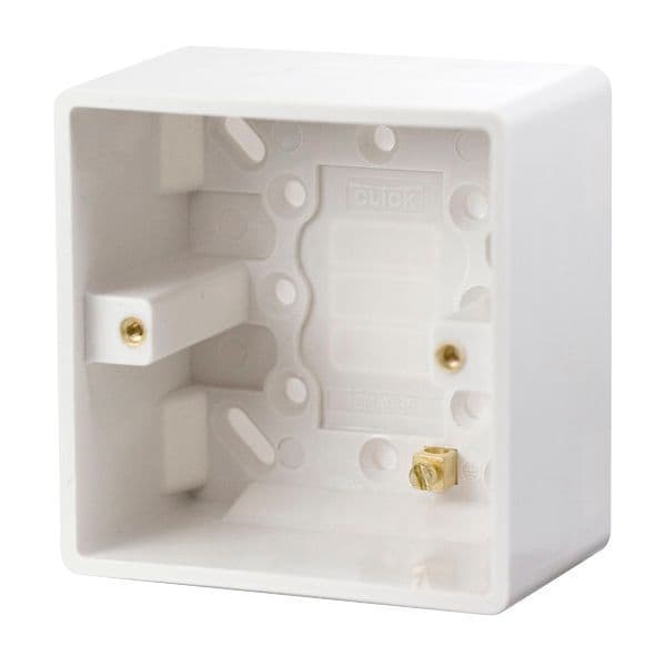 Scolmore Click Polar White Mode 1 Gang 47mm Deep Earth Terminal Pattress Box