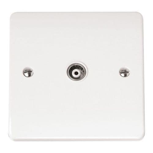 Scolmore Click Polar White Mode 1 Gang Isolated Coaxial Outlet