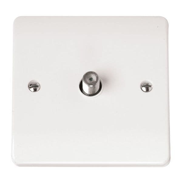 Scolmore Click Polar White Mode 1 Gang Non-Isolated Satellite Outlet