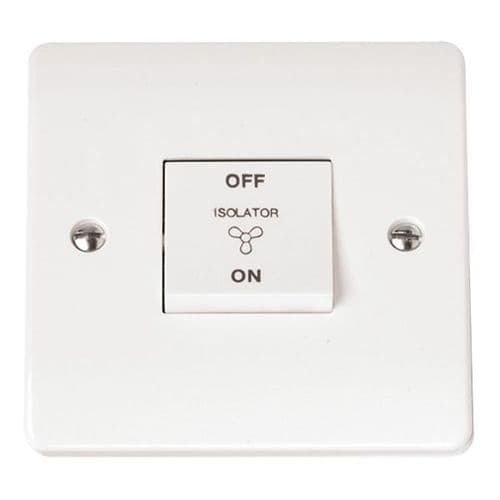 Scolmore Click Polar White Mode 10A 3 Pole Fan Isolation Plate Switch