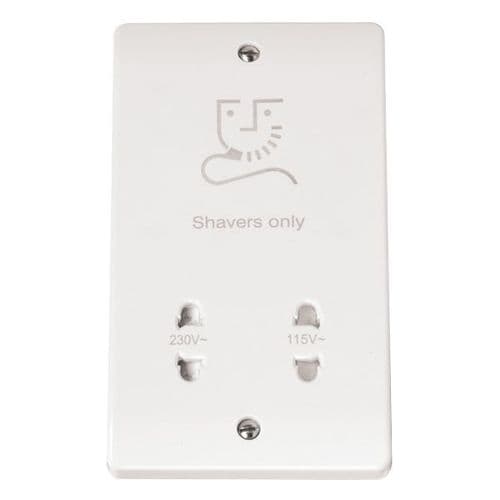 Scolmore Click Polar White Mode 115-230V Dual Voltage Shaver Socket Outlet