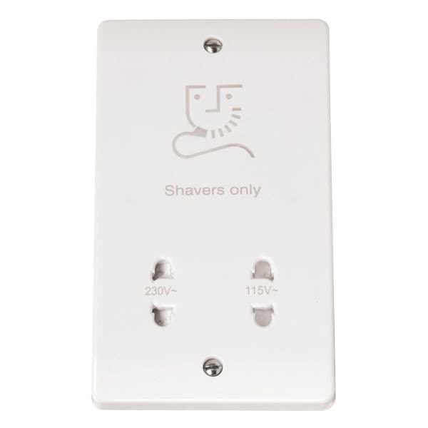 Scolmore Click Polar White Mode 115-230V Dual Voltage Shaver Socket Outlet