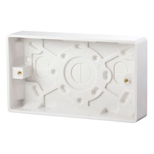 Scolmore Click Polar White Mode 2 Gang 25mm Deep Pattress Box
