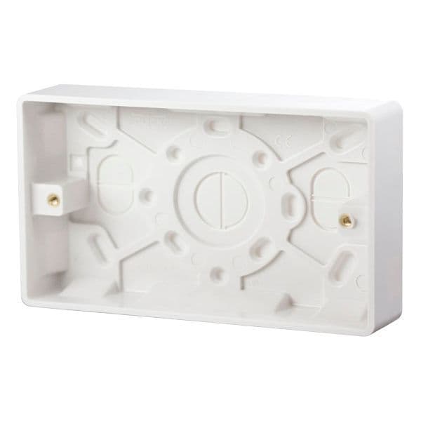 Scolmore Click Polar White Mode 2 Gang 25mm Deep Pattress Box