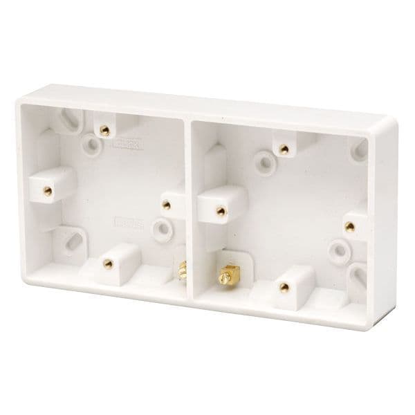 Scolmore Click Polar White Mode 29mm Deep Earth Terminal Dual Accessory Pattress Box
