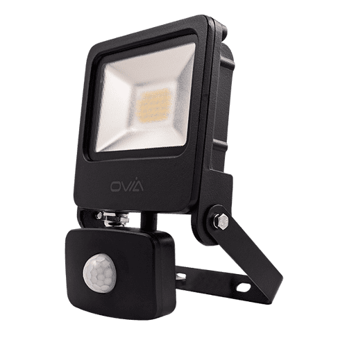 Scolmore Ovia Pathfinder 20W LED Floodlight With PIR IP44 Cool White Black