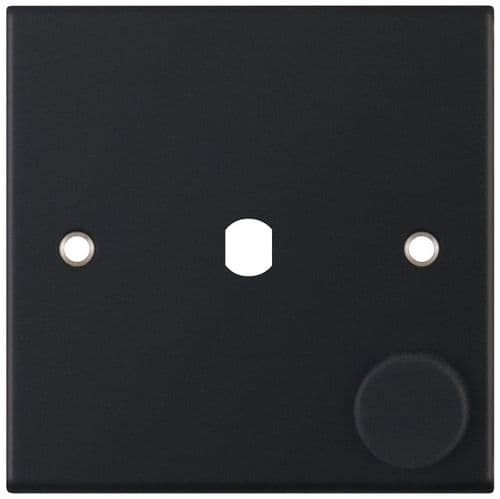 Selectric Matt black 1 Aperture Dimmer Empty Plate with Knob