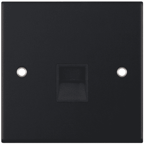 Selectric Matt black 1 Gang Master Telephone Socket