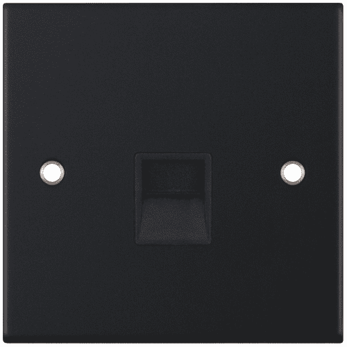Selectric Matt black 1 Gang Secondary Telephone Socket