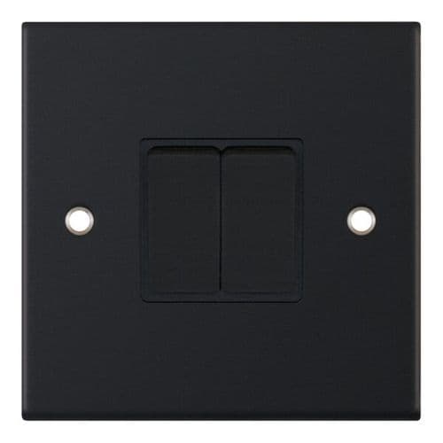 Selectric Matt black 10 Amp Plate Switch – 2 Gang 2 Way – X-Rated