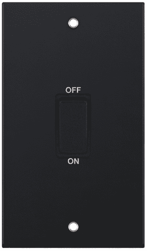 Selectric Matt black 45 Amp DP Switch – 2 Gang Plate