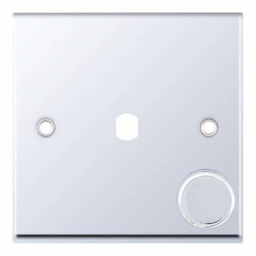 Selectric Polished Chrome 1 Aperture Empty Dimmer Plate with Knob