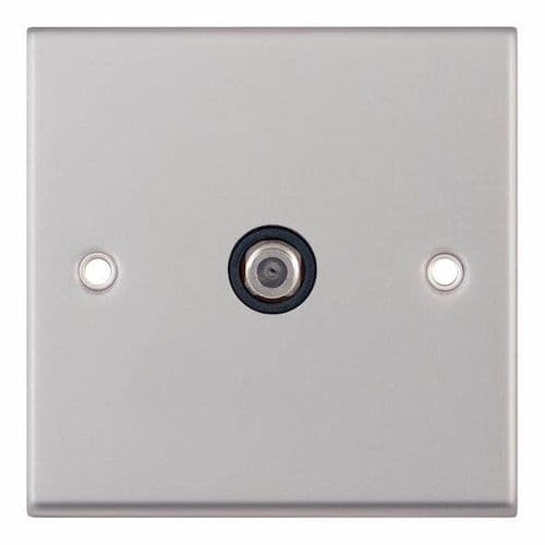 Selectric satin chrome 1 Gang F-Type Satellite Socket