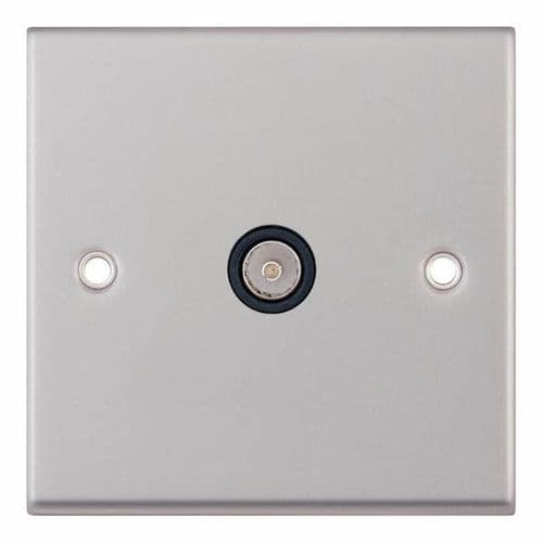 Selectric satin chrome 1 Gang TV/FM Coaxial/Aerial Socket