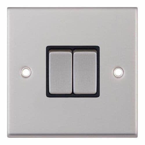 Selectric satin chrome 10 Amp Plate Switch – 2 Gang 2 Way – X-Rated
