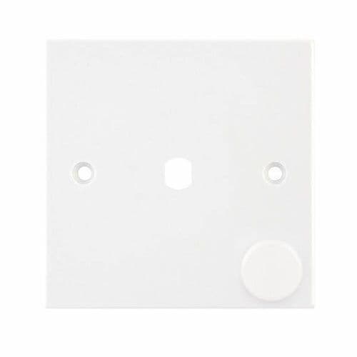 Selectric White 1 Aperture Empty Dimmer Plate with Knob