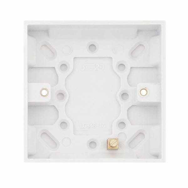 Selectric White 1 Gang Surface Pattress Box – 16mm Deep