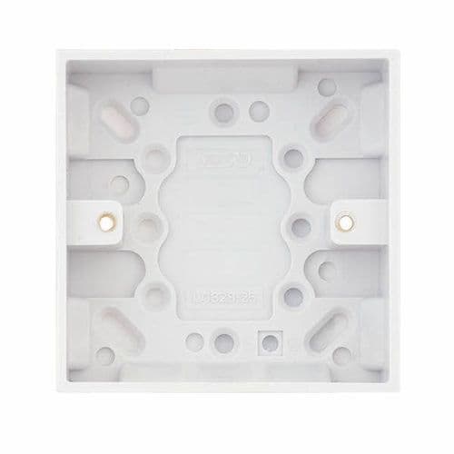 Selectric White 1 Gang Surface Pattress Box – 25mm Deep