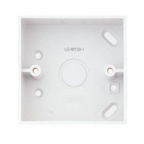 Selectric White 1 Gang Surface Pattress Box – 30mm Deep – ABS