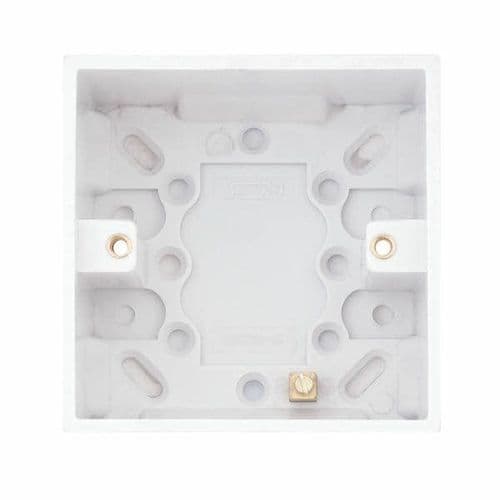 Selectric White 1 Gang Surface Pattress Box – 47mm Deep