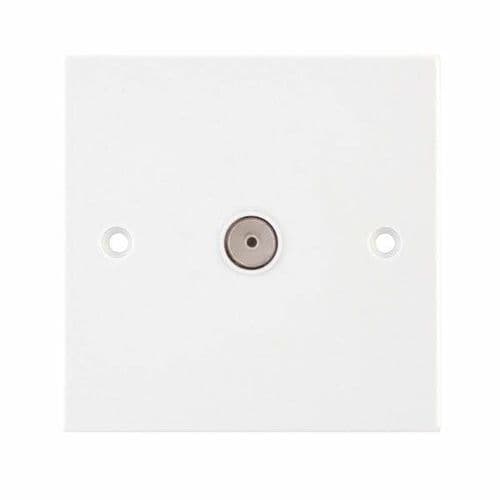 Selectric White 1 Gang TV Coaxial/Aerial Socket