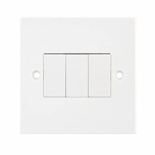 Selectric White 10 Amp Plate Switch – 3 Gang 2 Way – X-Rated