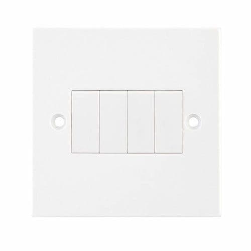 Selectric White 10 Amp Plate Switch – 4 Gang 2 Way – X-Rated – 1 Gang Plate