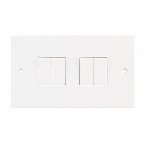 Selectric White 10 Amp Plate Switch – 4 Gang 2 Way – X-Rated – 2 Gang Plate