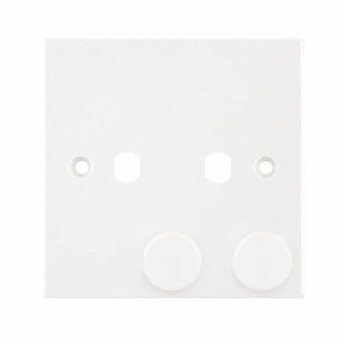 Selectric White 2 Aperture Empty Dimmer Plate with Knobs