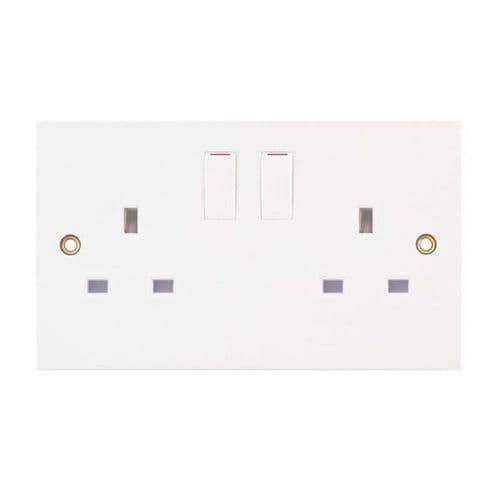Selectric White 2 Gang 13 Amp Socket SP – Switched