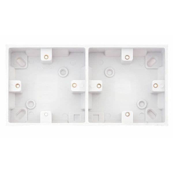 Selectric White 2 Gang Surface Pattress Box – 25mm Deep – Dual (2 x 1 Gang)