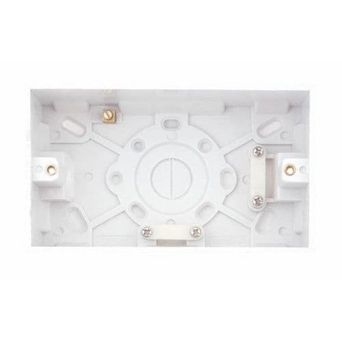 Selectric White 2 Gang Surface Pattress Box – 47mm Deep