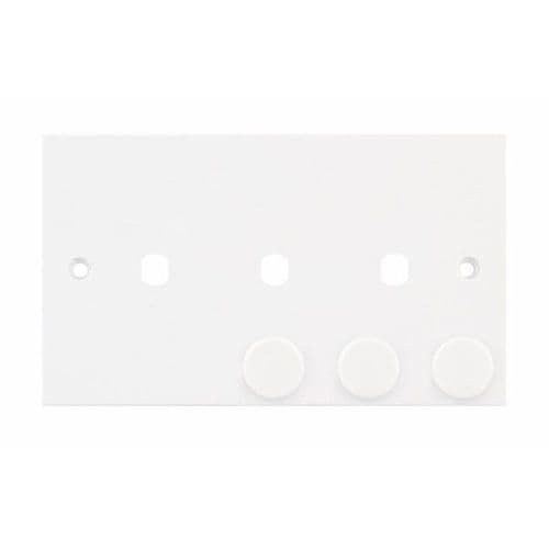 Selectric White 3 Aperture Empty Dimmer Plate with Knobs