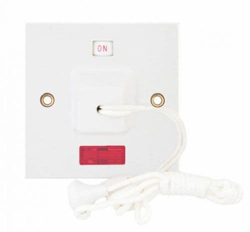 Selectric White 45 Amp DP Pull Switch with Neon – 1 Way