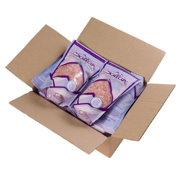 10 x 1kg Premium Himalayan 2-5mm Coarse Deep Pink Saltan™ Salt Retail Pouches wholesale - Food Grade on sale www.saltanltd.com