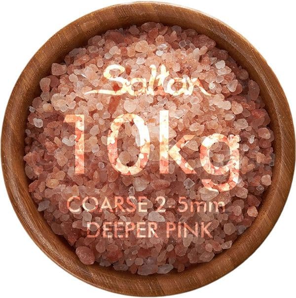 10kg Bag - Premium 2-5mm Coarse  Deep Pink Himalayan Salt - Food Grade on sale buy wholesale here www.saltanltd.com