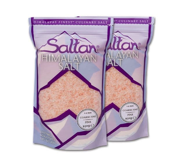 2 x 950g Bags Saltan Pink Himalayan Salt Small Grain 1-2mm
