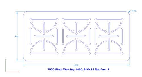 Welding Plate 1800x840x15 - Laser Cut - Ver: 2