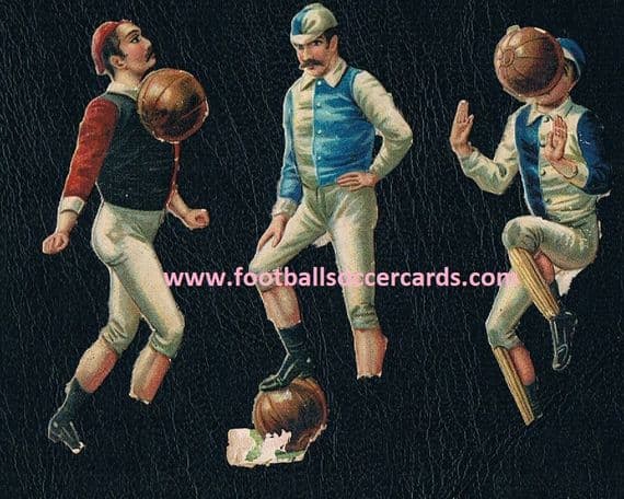 -- 1880 's earliest 'stand-up' soccer cards, Raphael Tuck scraps designed to be scrapbooked $2k ebay