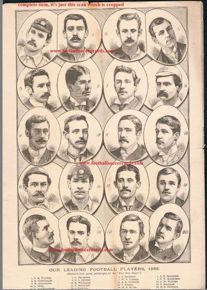 - 1888 Preston North End x4 Invincibles +16 other greats rugger & soccer Boys Own Paper supplement
