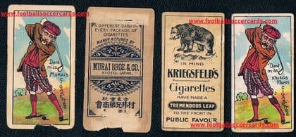 - 1900 pair Murai & Kriegsfeld cigarette cards GOLF golfers pair of very rare tobacco cards