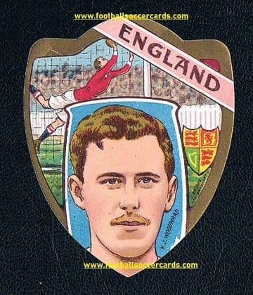 * 1900's England GB captain Baines Chelsea Vivian Woodward RAREST card - WON x2 Olympic soccer Golds