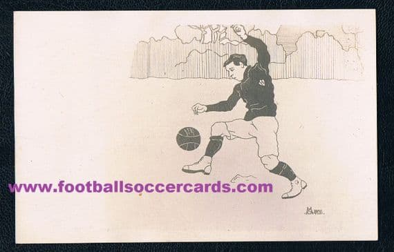 - 1900 's stunning German soccer postcard G.Haase artist's name