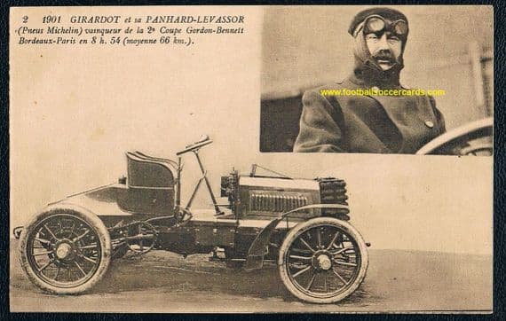 * 1901 Léonce Girardot race-winner postcard Gordon Bennett Race a racing car driver from the 1890s!